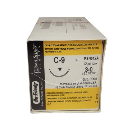 Hu-Friedy PSN612A Perma Sharp Plain Gut Monofilament Sutures C-9 3-0 18 Hu-Friedy PSN612A Perma Sharp Plain Gut Monofilament Sutures C-9 3-0 18